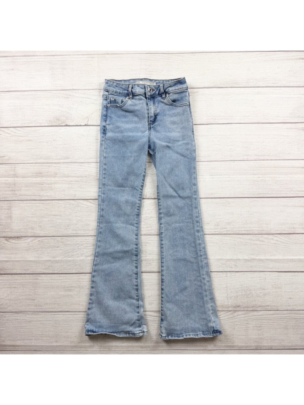Tractr Girls Flared Light Wash Denim Jeans Stretch Cotton Blend 7